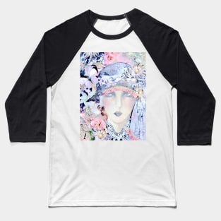 PASTEL FLOWERS CHINTZ ART DECO FLAPPER COLLAGE POSTER PRINT Baseball T-Shirt